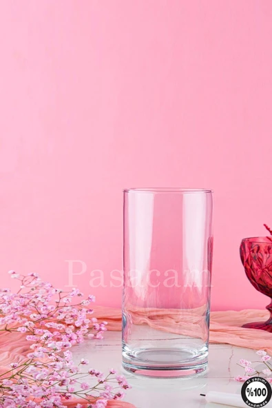 Delizli El İmalati 10 cm x 15 Cm - El İşciliği Silindir Vazo Cam PS150 KALIN TABANDIR KESİNLİKLE ürün görseli 1