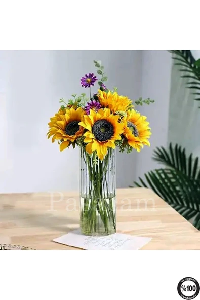 Optik Desenli Cam Sürahi Vazo Mumluk 10cm genişlik  x  15 cm uzunluk ürün görseli 1