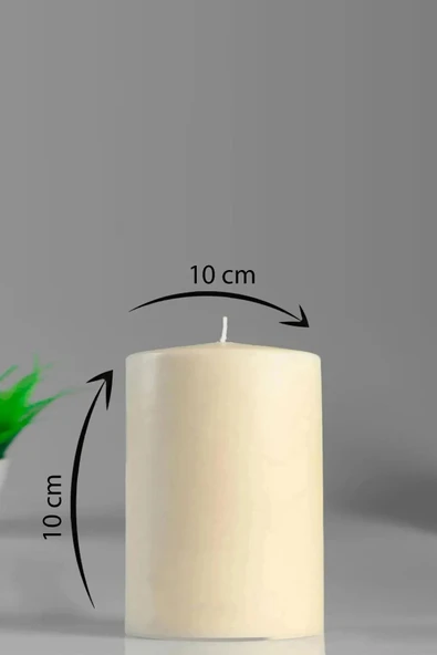 Silindir Mum Kütük Mum Bej Lavanta Kokulu 10 cm Genişlik -10 Cm Yükseklik Orta BOY ürün görseli 1