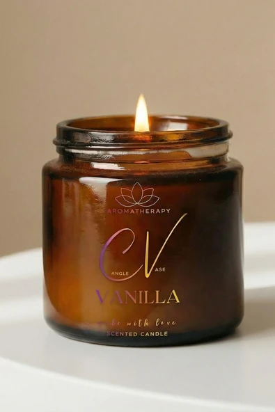 Yasemin Kokulu Mum %100 Doğal Soya Wax Aromaterapi Mum 100CC Amber Şişe Naturel Mum ürün görseli 1