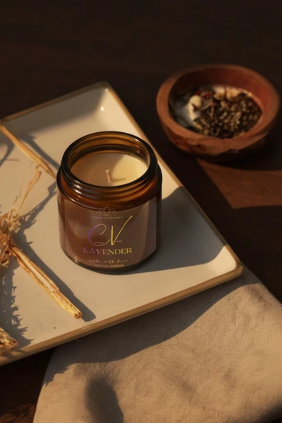 Yasemin Kokulu Mum %100 Doğal Soya Wax Aromaterapi Mum 100CC Amber Şişe Naturel Mum ürün görseli 1