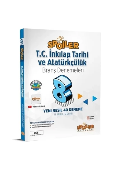 Spoiler 8.Sınıf İnkilap Tarihi 40 Deneme ürün görseli 1