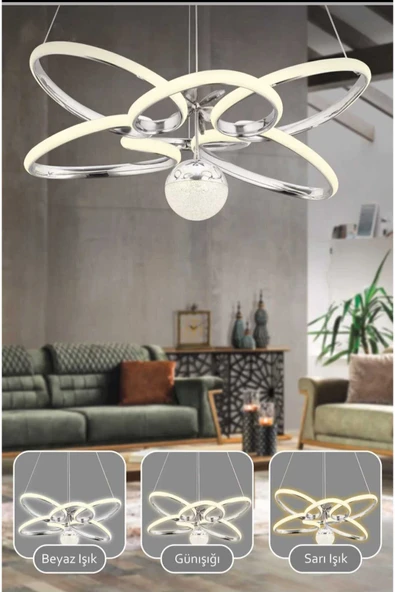 Bohem Aydınlatma BOHEM AYDINLATMA Kelebek Modern 3 Renk Salon Avize Toplu Led Avizeler ürün görseli 1