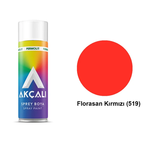 AKÇALI SPREY BOYA 519 FLORESAN KIRMIZI ürün görseli 1