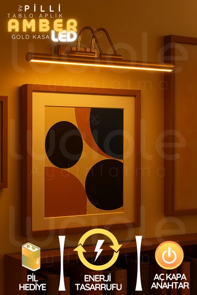 luciole Pilli Parlak Gold Kasa Amber Led Flüt Tablo Aplik Banyo Ayna Üstü Aydınlatma ürün görseli 1