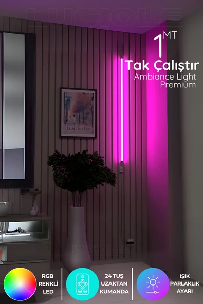 luciole Led Aplik Işık Uzaktan Kumandalı Renk Animasyon Yapışkanlı Köşe Dvraplkkmo ürün görseli 1