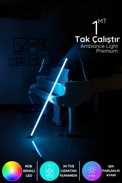 luciole Rgb Led Strip Tube Light  Led ışık Uzaktan Kumandalı Işık Lamba Ampül aydınlatma Renkli LTUBE5 ürün görseli 1