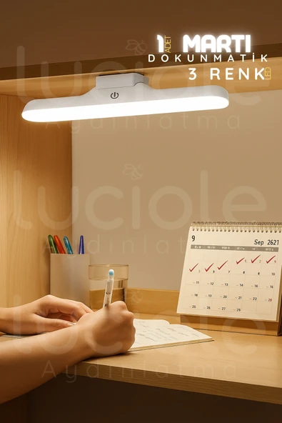luciole USB Şarjlı Martı LED Lamba | 3W Dokunmatik – 3 Renk Işık – Mıknatıslı ve Taşınabilir Tasarım (30 cm) ürün görseli 1