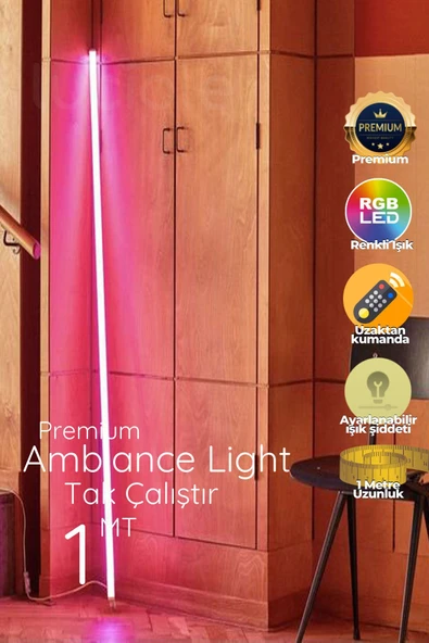 luciole Rgb Led Strip Tube Light  Lambader Uzaktan Kumandalı Işık Lamba Ampül aydınlatma Renkli animasyonlu5 ürün görseli 1