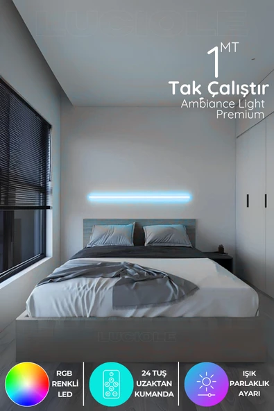 luciole Rgb Led Abajur Aplik Gece Lambası Lambader Renkli Uzaktan Kumandalı Işık - Ledtube13 ürün görseli 1