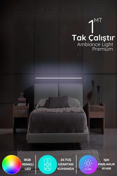 luciole Led Abajur Işık Uzaktan Kumandalı Rgb 4 Animasyon 16 Renk Beyazgün Işığı ürün görseli 1