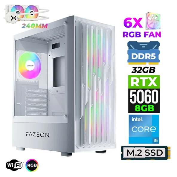 Xaser Astra X670 i5 14400F 32GB DDR5 Ram 1TB M.2 NVMe SSD 8GB RTX5060 Sıvı Soğutmalı Oyuncu Tavsiye Sistem ürün görseli 1