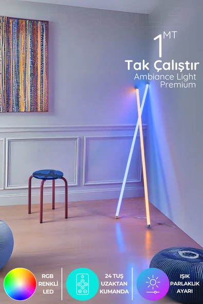 luciole Rgb Led Strip Tube Light  Led aplik Uzaktan Kumandalı Işık Lamba Ampül aydınlatma Renkli APLTUBE1 ürün görseli 1