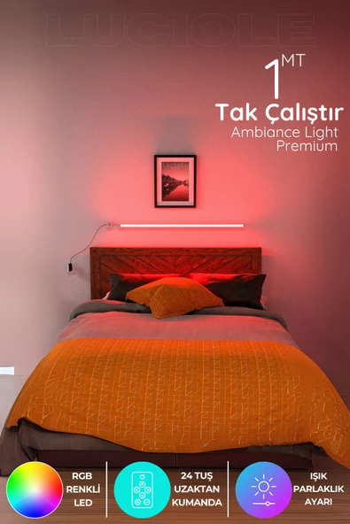 luciole Yatak Tv Üstü Led Lambader Işık Uzaktan Kumandalı Renk Animasyon Yapışkanlı Bedlightkı ürün görseli 1