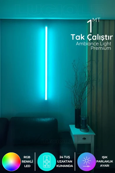 luciole Rgb Led Strip Tube Light  Led ışık Uzaktan Kumandalı Işık Lamba Ampül aydınlatma Renkli LTUBE7 ürün görseli 1