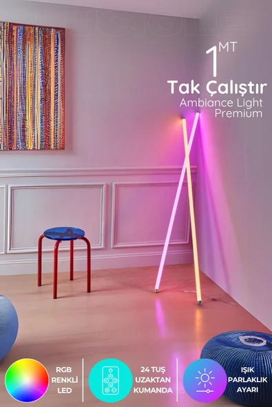luciole Rgb Led Strip Tube Light  Lambader Uzaktan Kumandalı Işık Lamba Ampül aydınlatma Renkli animasyonlu3 ürün görseli 1