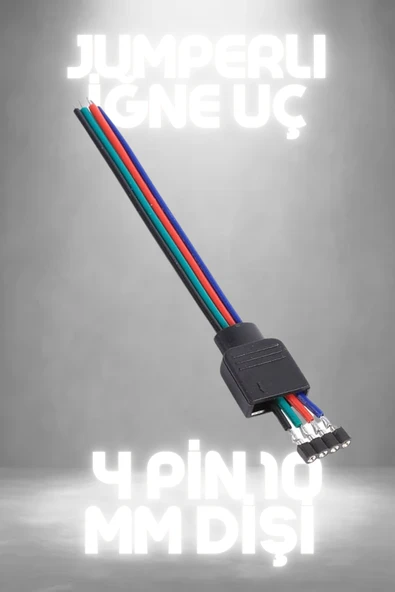 luciole 90 Adet Led Bağlantı  Konnektör Soket Rgb Şerit Led 4 Pin 10 Mm Dişi Jumperlı  İğne Uç ürün görseli 1