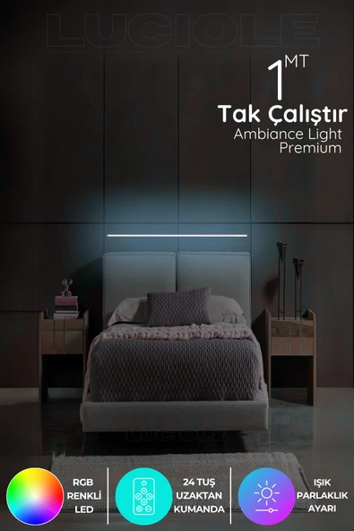 luciole Rgb Led Abajur Aplik Gece Lambası Lambader Renkli Uzaktan Kumandalı Işık - Ledtube4 ürün görseli 1