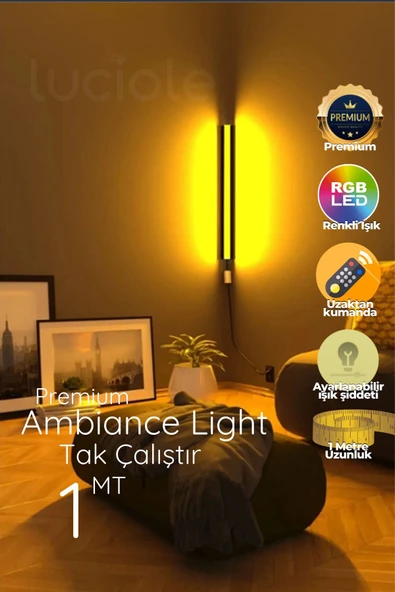 luciole Led Abajur Aplik Gece Lambası Rgb Lambader 16 Renkli Uzaktan Kumandalı Işık 4 Animasyonlu ürün görseli 1