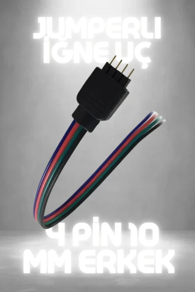 luciole 80 Adet Led Bağlantı  Konnektör Soket Rgb Şerit Led 4 Pin 10 Mm Erkek Jumperlı  İğne Uç ürün görseli 1