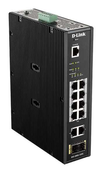 D-Link DIS-200G-12PS Endüstriyel L2 Managed Switch (10GE + 2 SFP, PoE) ürün görseli 1