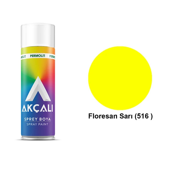 AKÇALI SPREY BOYA 516 FLORESAN SARI ürün görseli 1