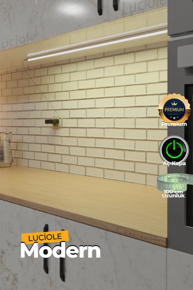 luciole Mutfak Tezgah Dolap Altı Led Işık Aç Kapa Günışığı Bar Yapışkanlı 1 Metre - Plus ürün görseli 1