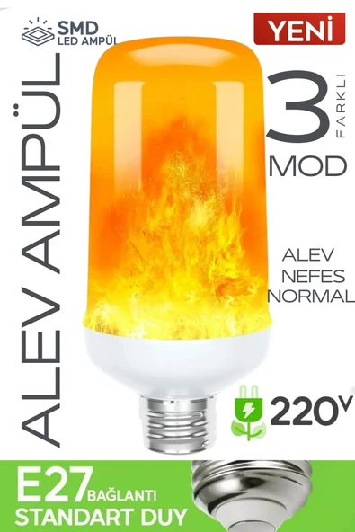 luciole 5w Alev Efektli Ampul Lamba Ateş Yanan Ampul E27 Duy Led Işık Şömine Ateş Kamp Lamba ürün görseli 1