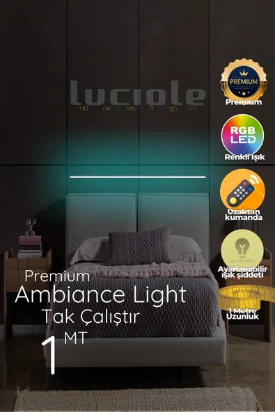 luciole Led abajur ışık uzaktan kumandalı RGB 4 animasyon 16 renk ürün görseli 1