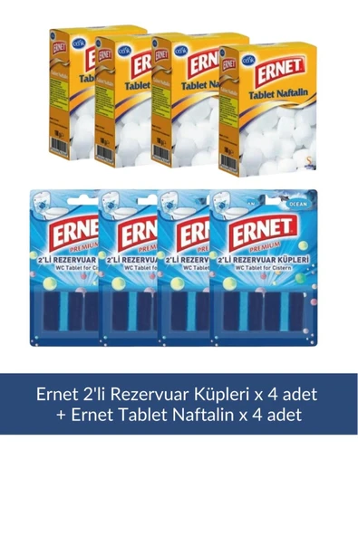 Naftalin 100 gr x 4 Adet + Rezervuar Küpleri 2'li x 4 Adet ürün görseli 1