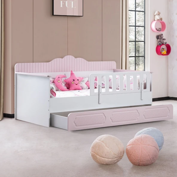 Yavrulu Karyola, Flower Yavrulu Montessori Karyola  Pembe 90 x 190 ürün görseli 1