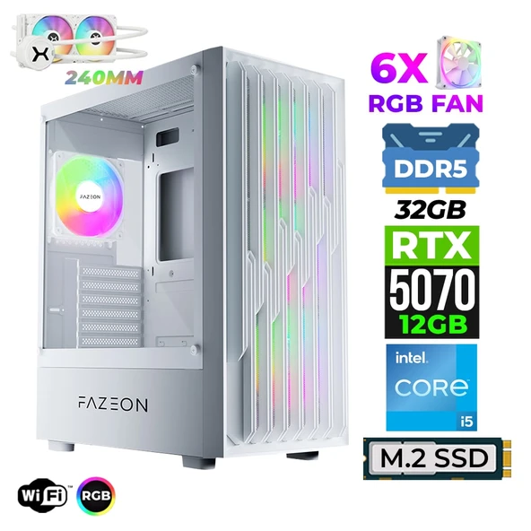 Xaser Astra X690 i5 14400F 32GB DDR5 Ram 1TB M.2 NVMe SSD 12GB RTX5070 Sıvı Soğutmalı Oyuncu Tavsiye Sistem ürün görseli 1