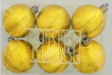 Yılbaşı Ağaç Süsü 6'lı 5 cm Altın Hasır ürün görseli 1