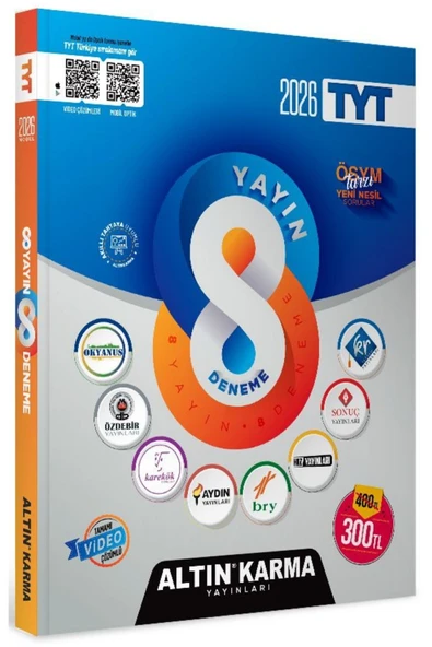 Altın Karma Yayınları 2026 TYT 8 Farklı Yayın 8 Farklı Deneme ürün görseli 1