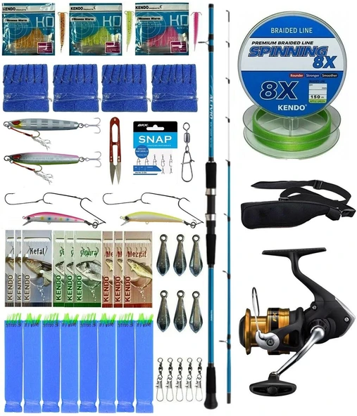 Yek Outdoor Hazır Tekne Oltası Seti Shimano Kamış Alivio Boat Quiver 2,10m 50-150g 2pc&Shimano Makina FX 4000 FC ürün görseli 1