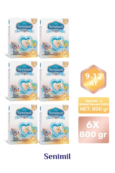 SENIMIL 3 BEBEK DEVAM SÜTÜ 800 GR (9-12 AY) 6 LI AVANTAJ PAKETİ ürün görseli 1