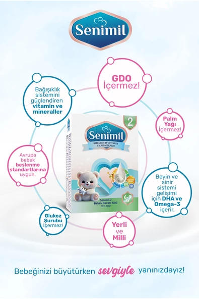 SENIMIL 2 BEBEK DEVAM SÜTÜ 800 GR (6-9 AY) - Resim 4