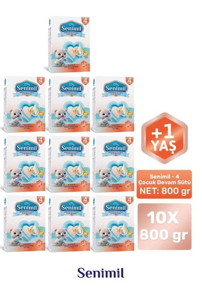 SENIMIL 4 ÇOCUK DEVAM SÜTÜ 800 GR (+1 YAŞ) 10 LU AVANTAJ PAKETİ ürün görseli 1