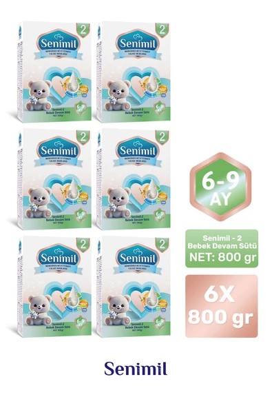 SENIMIL 2 BEBEK SÜTÜ 800 GR (6-9 AY) 6 LI AVANTAJ PAKETİ ürün görseli 1