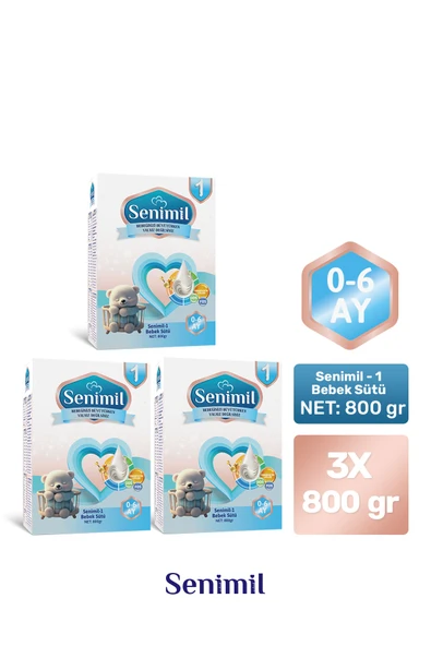 SENIMIL 1 BEBEK SÜTÜ 800 GR (0-6 AY) 3 LÜ AVANTAJ PAKETİ ürün görseli 1