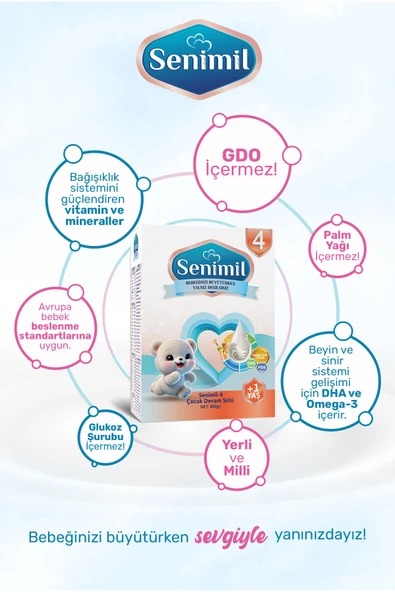 SENIMIL 4 ÇOCUK DEVAM SÜTÜ 800 GR (+1 YAŞ) - Resim 4