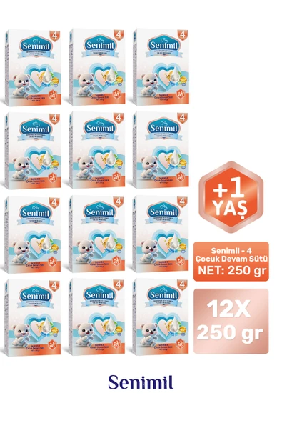 SENIMIL 4 ÇOCUK DEVAM SÜTÜ 250 GR (+1 YAŞ) 12 Lİ AVANTAJ PAKETİ ürün görseli 1