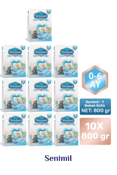 SENIMIL 1 BEBEK SÜTÜ 800 GR (0-6 AY) 10 LU AVANTAJ PAKETİ ürün görseli 1