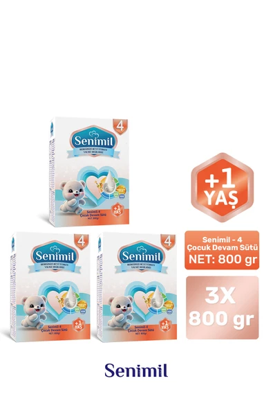 SENIMIL 4 ÇOCUK DEVAM SÜTÜ 800 GR (+1 YAŞ) 3 LÜ AVANTAJ PAKETİ ürün görseli 1
