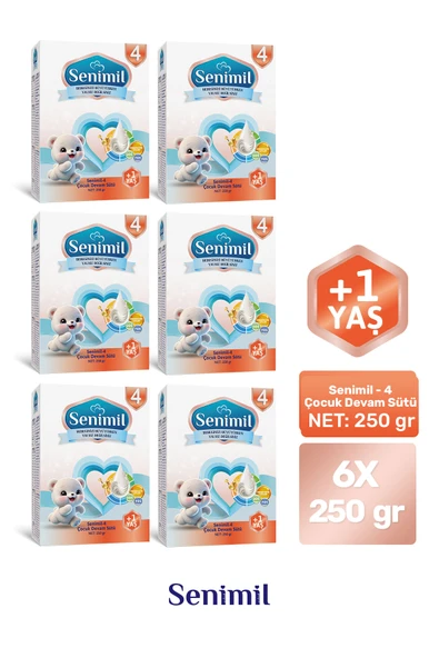 SENIMIL 4 ÇOCUK DEVAM SÜTÜ 250 GR (+1 YAŞ) 6 LI AVANTAJ PAKETİ ürün görseli 1