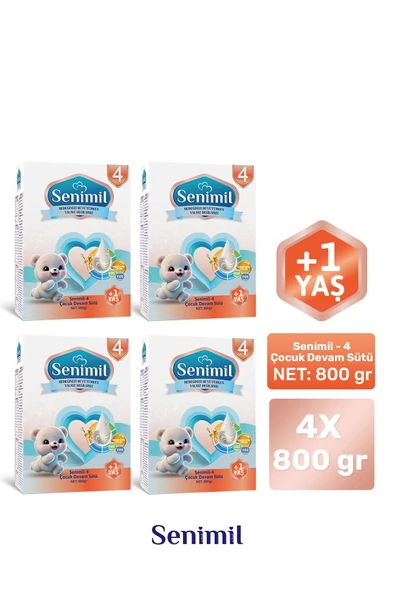 SENIMIL 4 ÇOCUK DEVAM SÜTÜ 800 GR (+1 YAŞ) 4 LÜ AVANTAJ PAKETİ ürün görseli 1