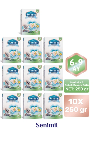 SENIMIL 2 BEBEK DEVAM SÜTÜ 250 GR (6-9 AY) 10 LU AVANTAJ PAKETİ ürün görseli 1