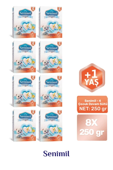 SENIMIL 4 ÇOCUK DEVAM SÜTÜ 250 GR (+1 YAŞ) 8 Lİ AVANTAJ PAKETİ ürün görseli 1