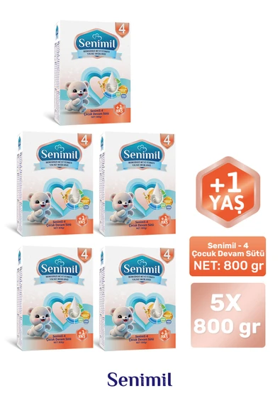 SENIMIL 4 ÇOCUK DEVAM SÜTÜ 800 GR (+1 YAŞ) 5 Lİ AVANTAJ PAKETİ ürün görseli 1