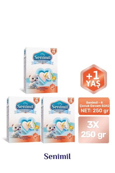 SENIMIL 4 ÇOCUK DEVAM SÜTÜ 250 GR (+1 YAŞ) 3 LÜ AVANTAJ PAKETİ ürün görseli 1